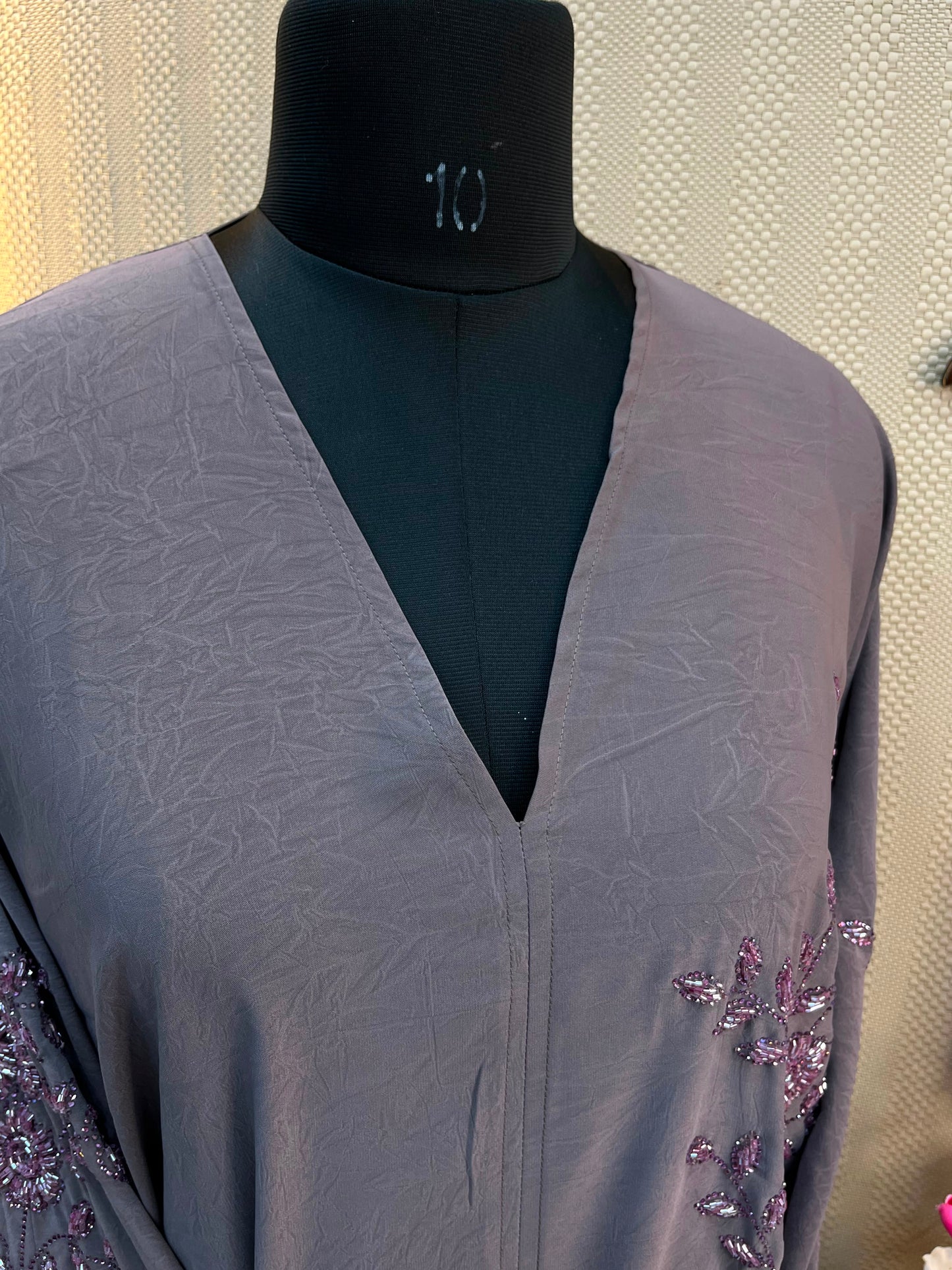 1117 The Premium Abaya - Mauve Gray