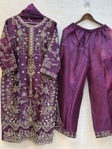 380 Imperial Gilded Tunic Sharara Set With Plazo Pant