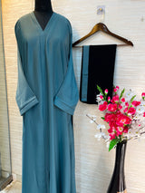 1112 The Premium Abaya - Teal Blue