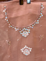 1438 Pakistani Unstitched Partywear - Peach