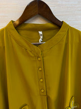 1202 Floral Patch Work Coord Set - Mustard Yellow
