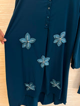 1202 Floral Patch Work Coord Set - Teal Blue
