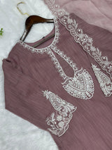 623 Premium Embroidered Pakistani Party Wear - Pink