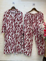 974 Floral Printed Coord-Set - Maroon