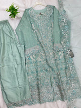 1430 Heavy Pakistani Partywear - Sky Blue