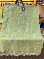 1446 Pakistani Unstitched Partywear - Pistachio