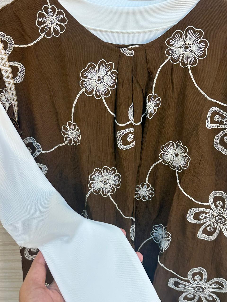 896 Flared Coord Set - Brown
