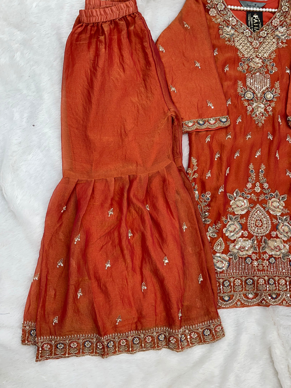 1426 Heavy Pakistani Partywear - Orange