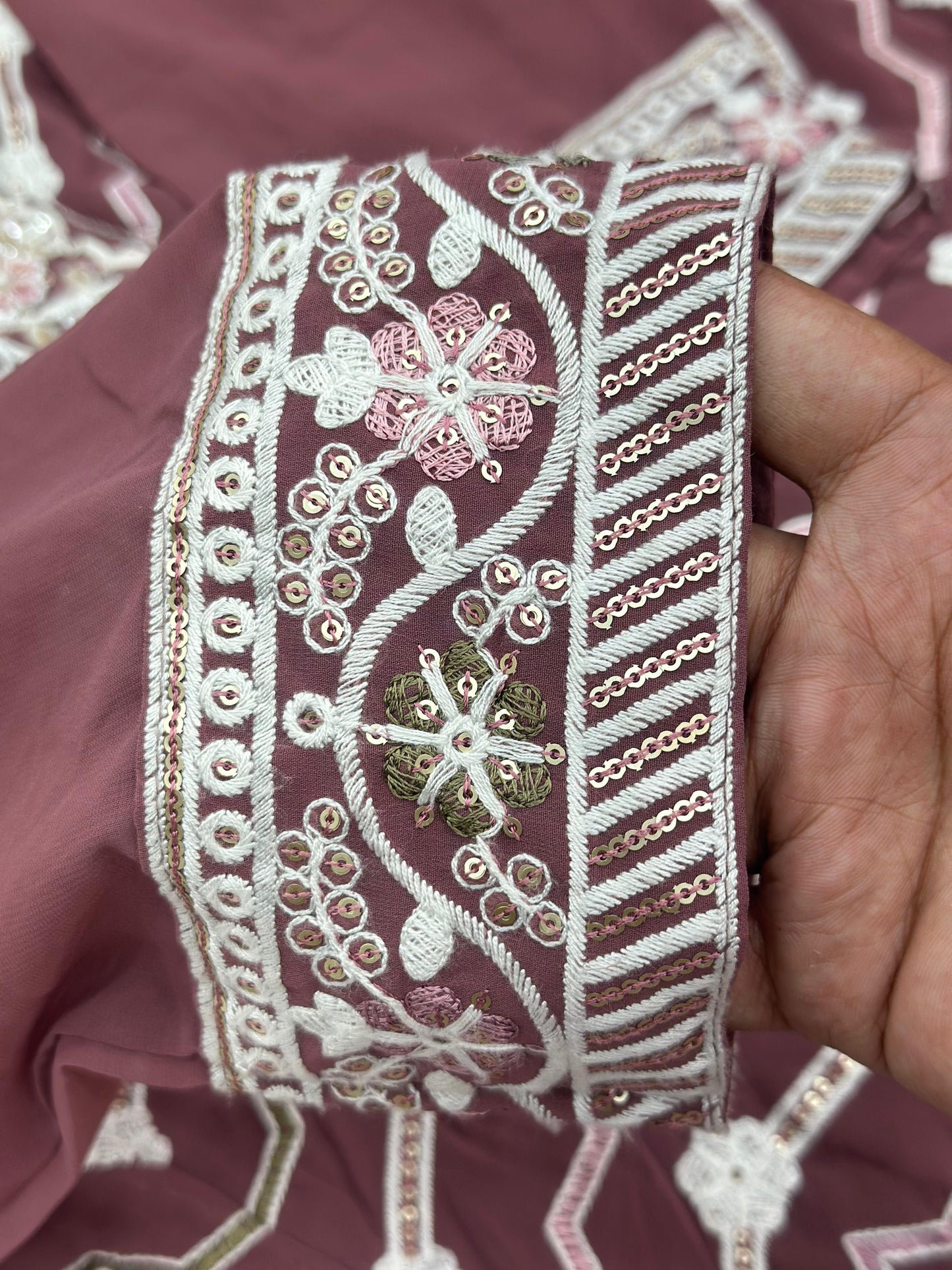 653 Pakistani Embroidered Frock Set - Onion Pink