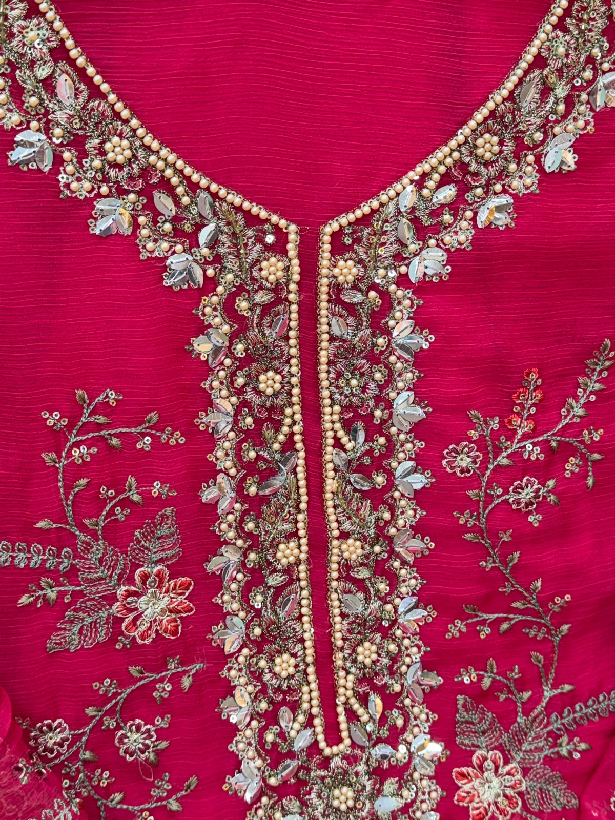 1439 Maria-B Unstitched Partywear - Rani Pink