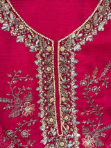 1439 Maria-B Unstitched Partywear - Rani Pink