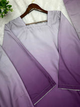 1245 Ombere Shade Coord Set - White/Purple