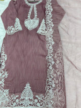 623 Premium Embroidered Pakistani Party Wear - Pink