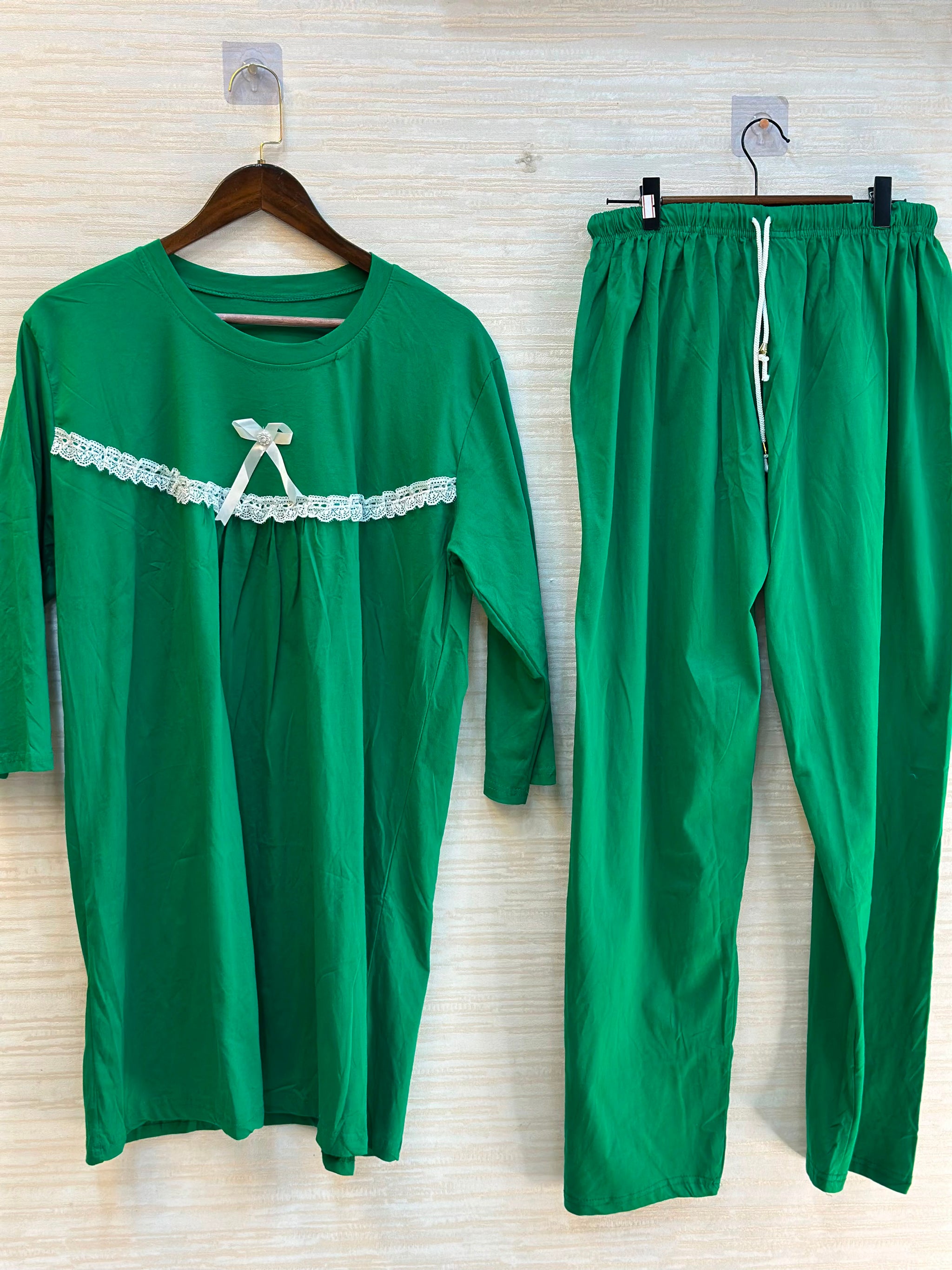 1045 Korean Bow Night Wear - Green