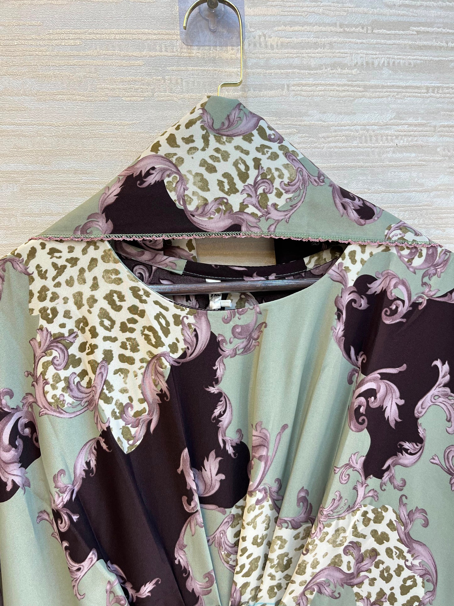 1099 Floral Kaftan Coord Set - Sage Green