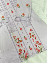 660 Premium Pakistani Lawn Cordset Set - Ash Lilac