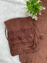 1403 Kashmiri Embroidered CoordSet - Brick Brown