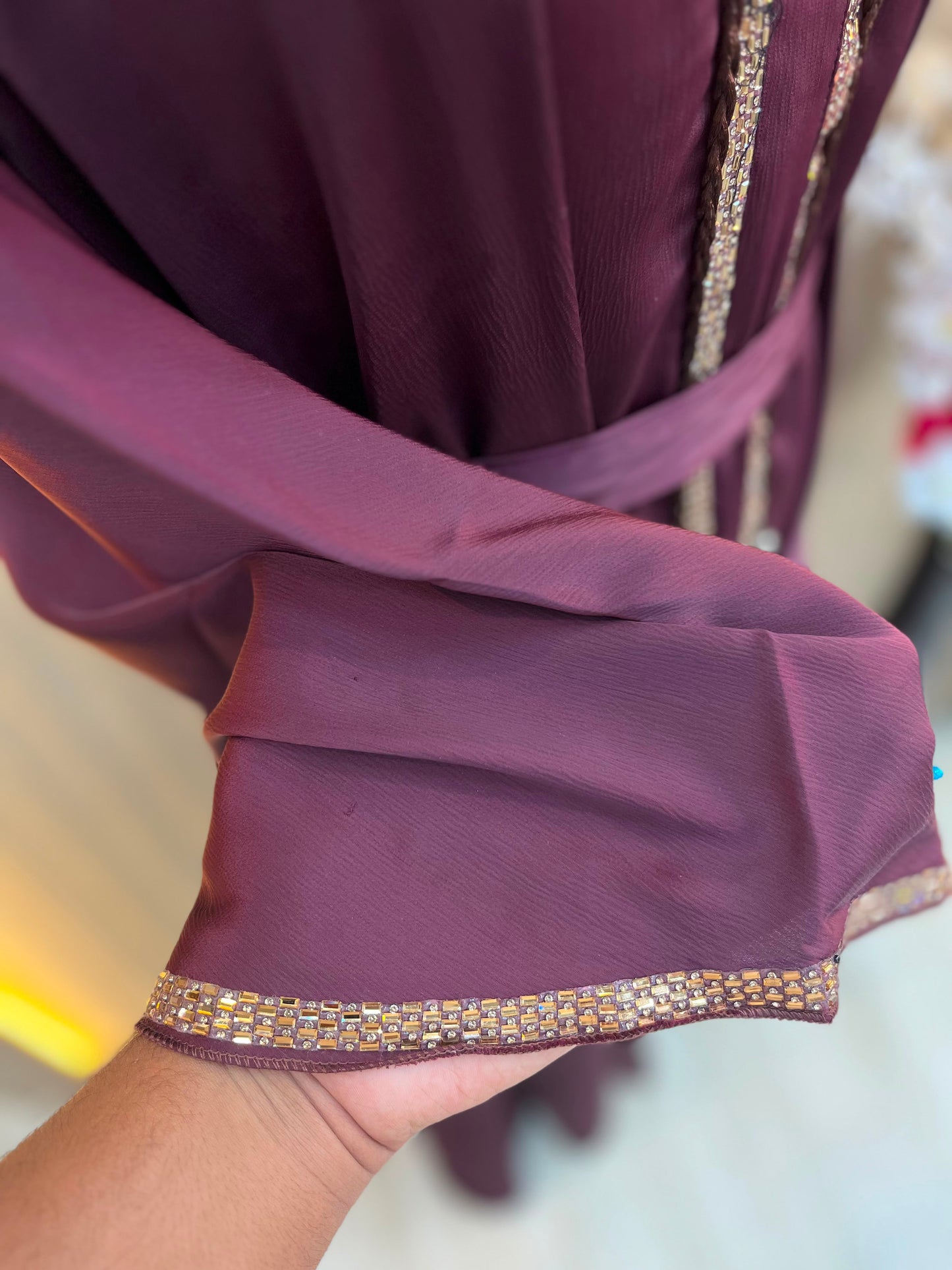 1126 The Premium Abaya -  Ash Gray