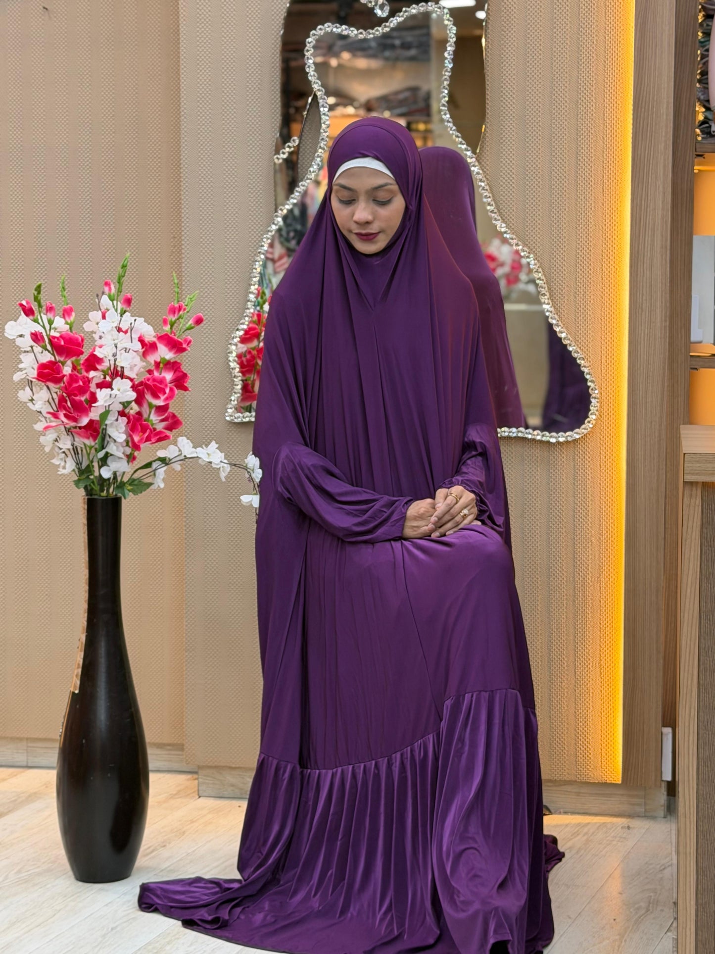 600 Long Namaz Wear Cloth - Purple