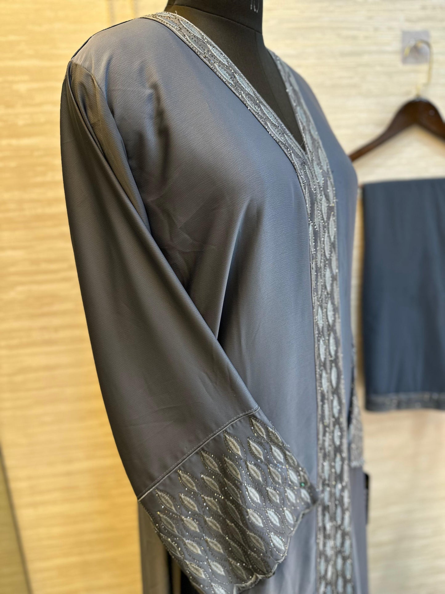1113 The Premium Abaya - Steel Gray
