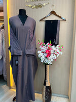 1117 The Premium Abaya - Mauve Gray
