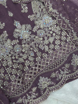 655 Pakistani Party-wear Gharara Set - Dusty Plum