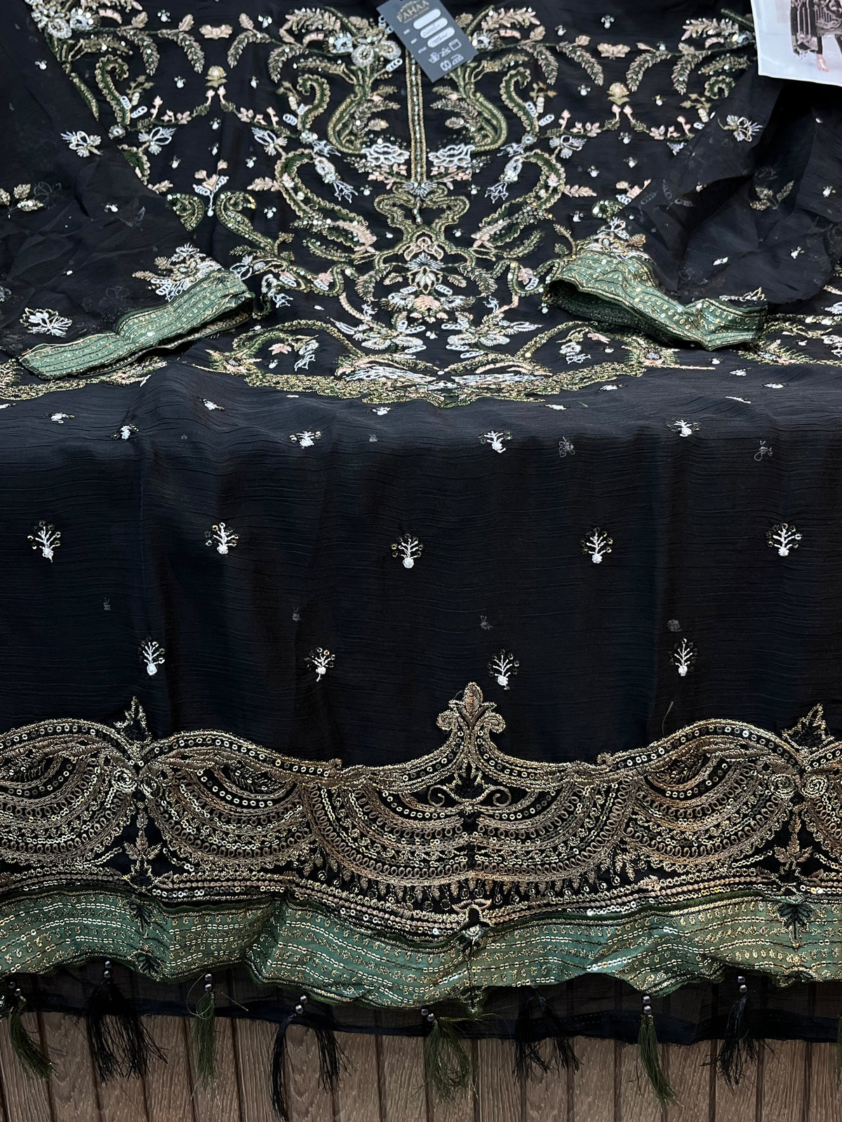 1484 Pakistani Unstitched Party Wear - Black