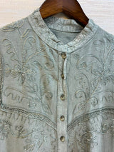 1205 Kashmiri Embroidered Coord Set - Dusty Mint