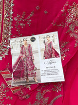 1439 Maria-B Unstitched Partywear - Rani Pink