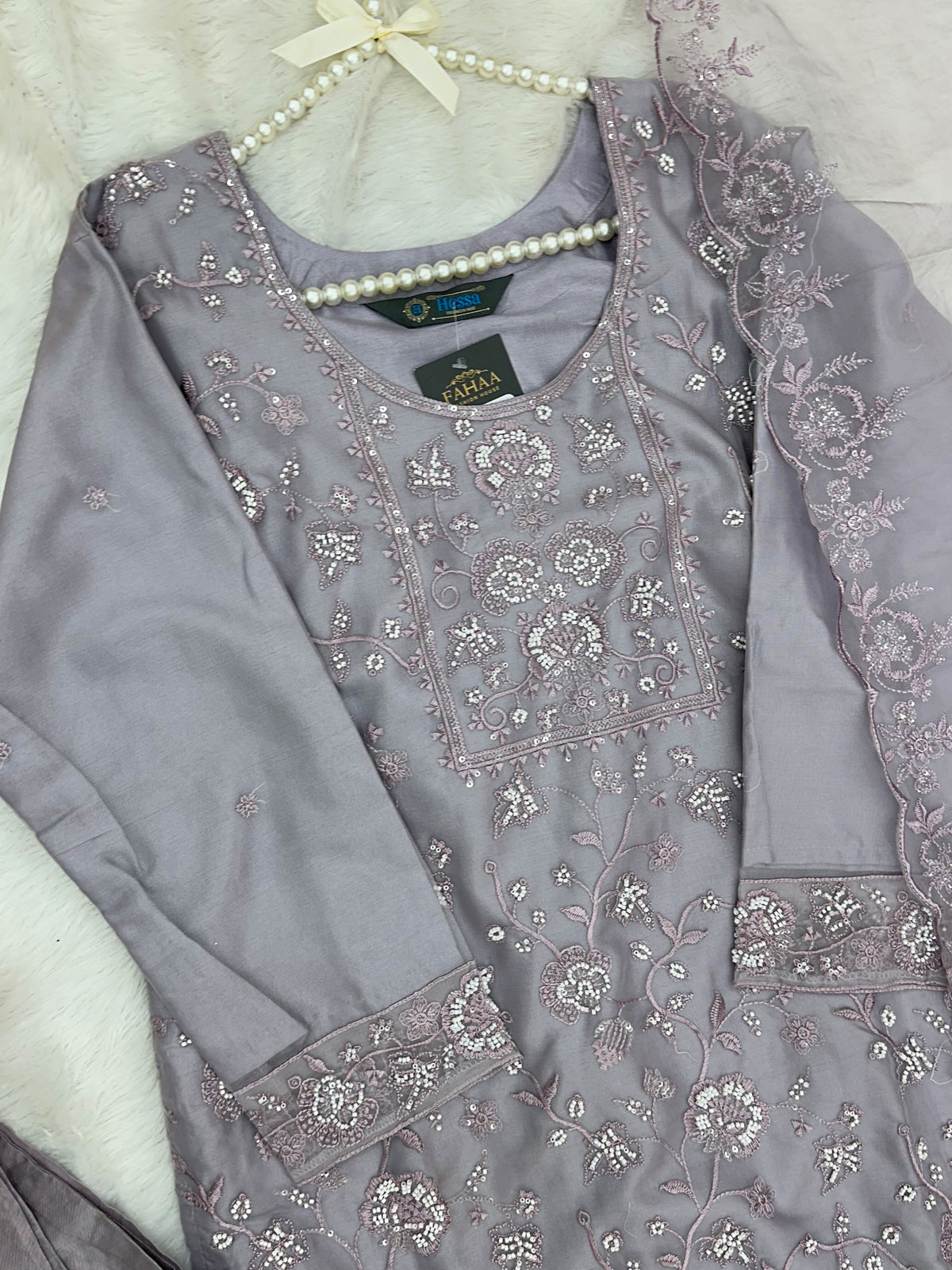 1432 Heavy Pakistani Partywear - Lilac