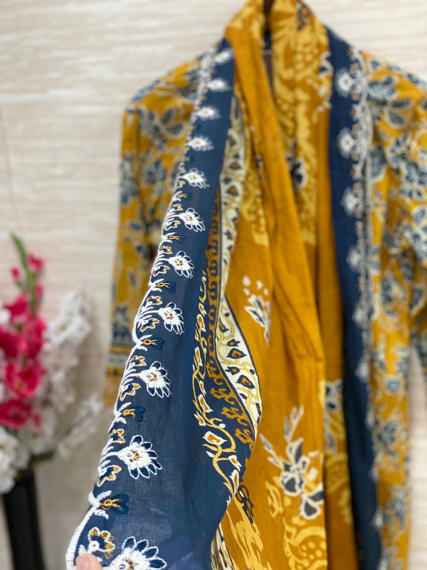 Code 567 HALA V NECK PAKISTANI LAWN COTTON SUIT