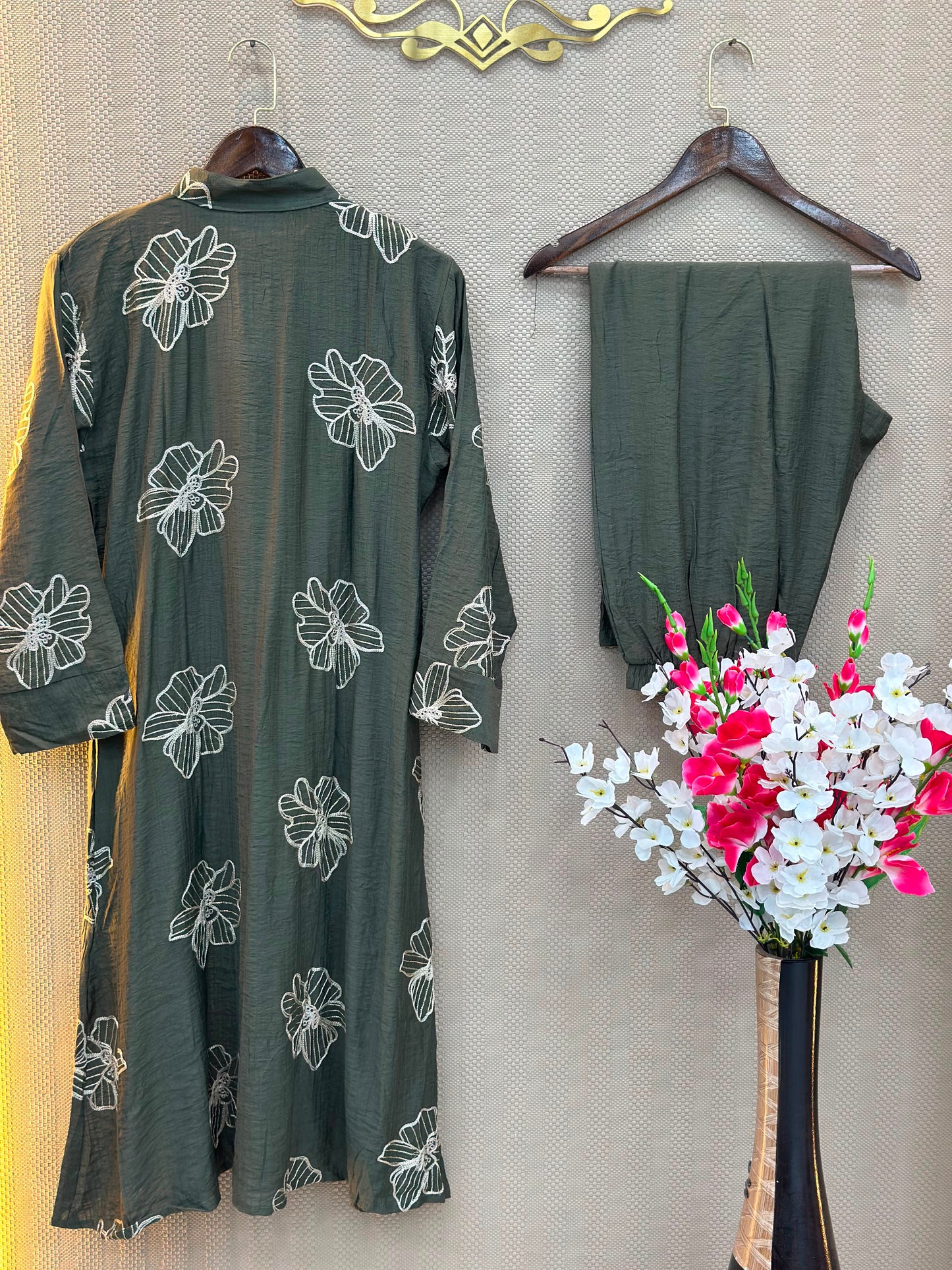 925 Modest Long Coord-Set -  Olive Green