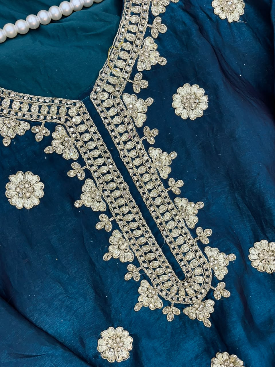 1489 Pakistani Party Wear - Teal Blue