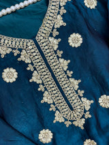 1489 Pakistani Party Wear - Teal Blue