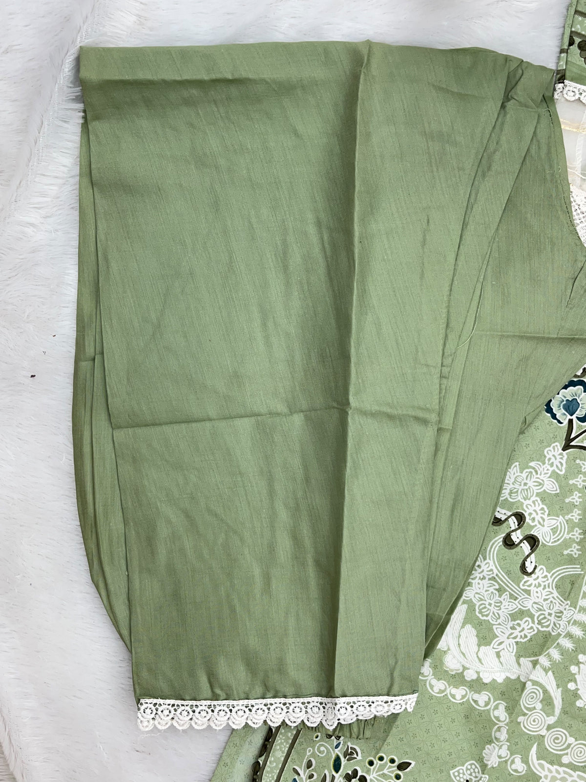 1449 Pakistani Embroidered Suit - Sage Green