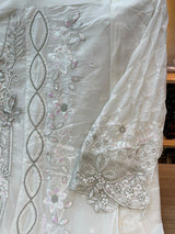 1488 Pakistani Unstitched Party Wear - Cream