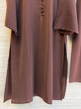 1062 Modest Mandarin Coord Set - Mocha Brown