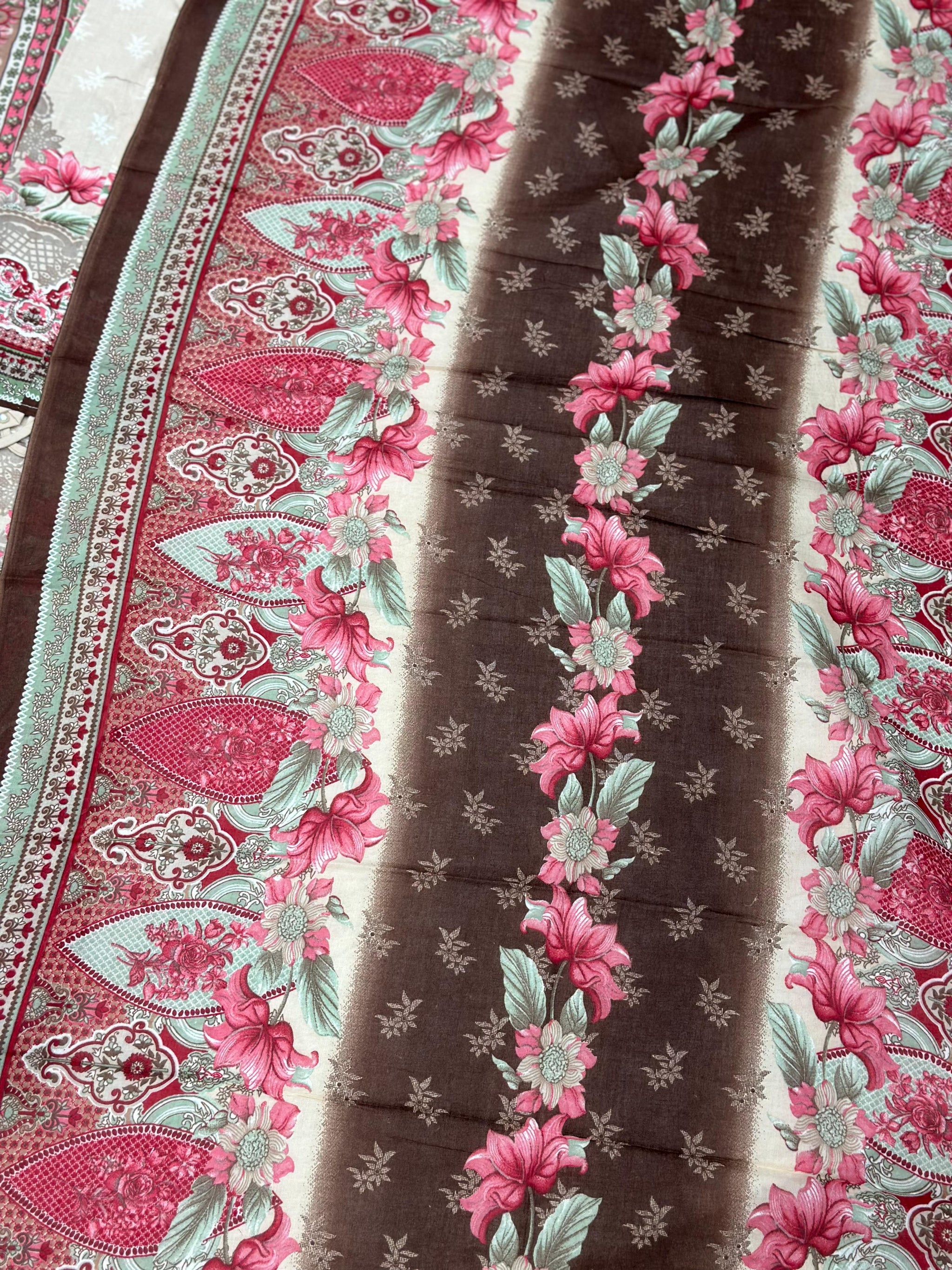 852 Readymade Pakistani Floral Embroidery Lawn Suit