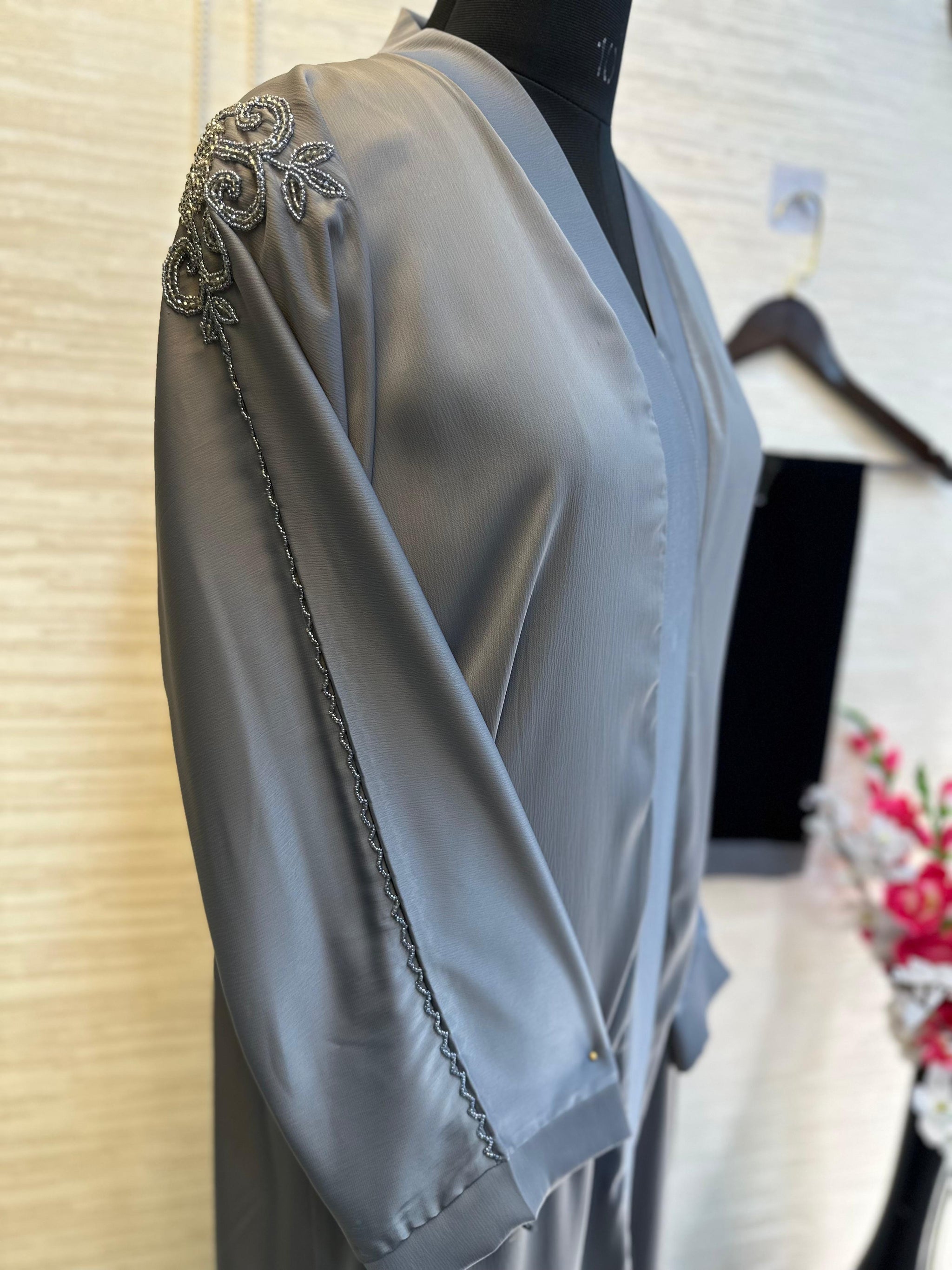 1114 The Premium Abaya - Ash Gray