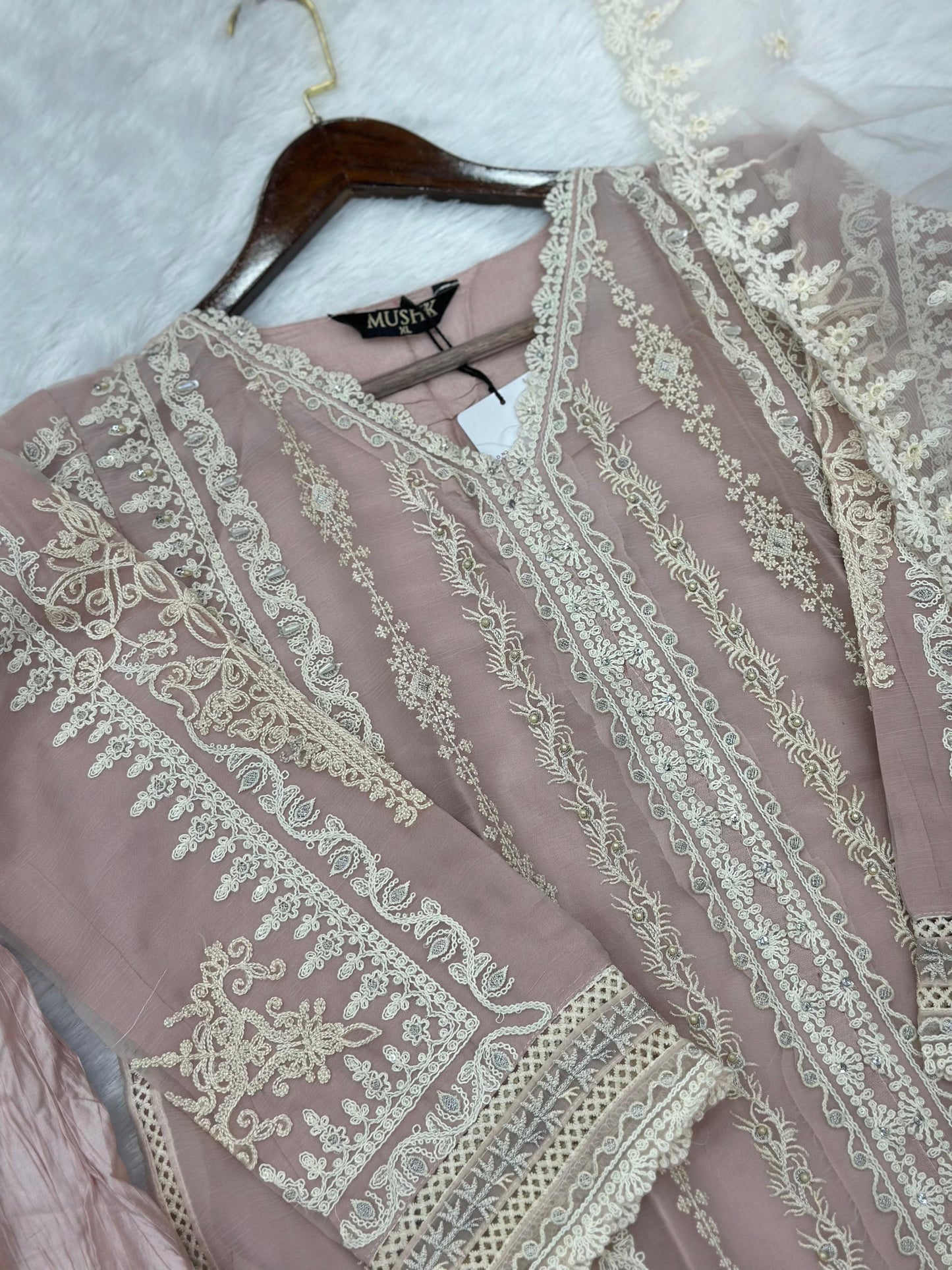 857 Readymade Mushk A-Line Sharara Set - Rosy Pink