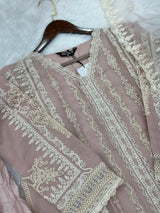 857 Readymade Mushk A-Line Sharara Set - Rosy Pink