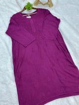 685 Lucknowi Long Kurti - Purple