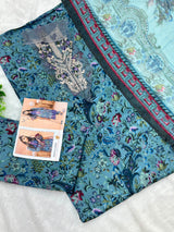 982 Unstitched Maria-B Flora Lawn Suit