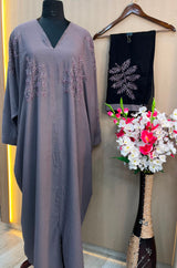 1118 The Premium Abaya - Lavender Gray