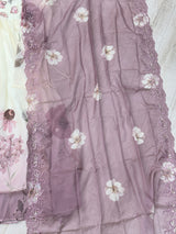 1457 Floral Gown Set - Dusty Mauve