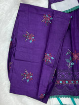 1451 Pakistani Embroidered Suit - Purple