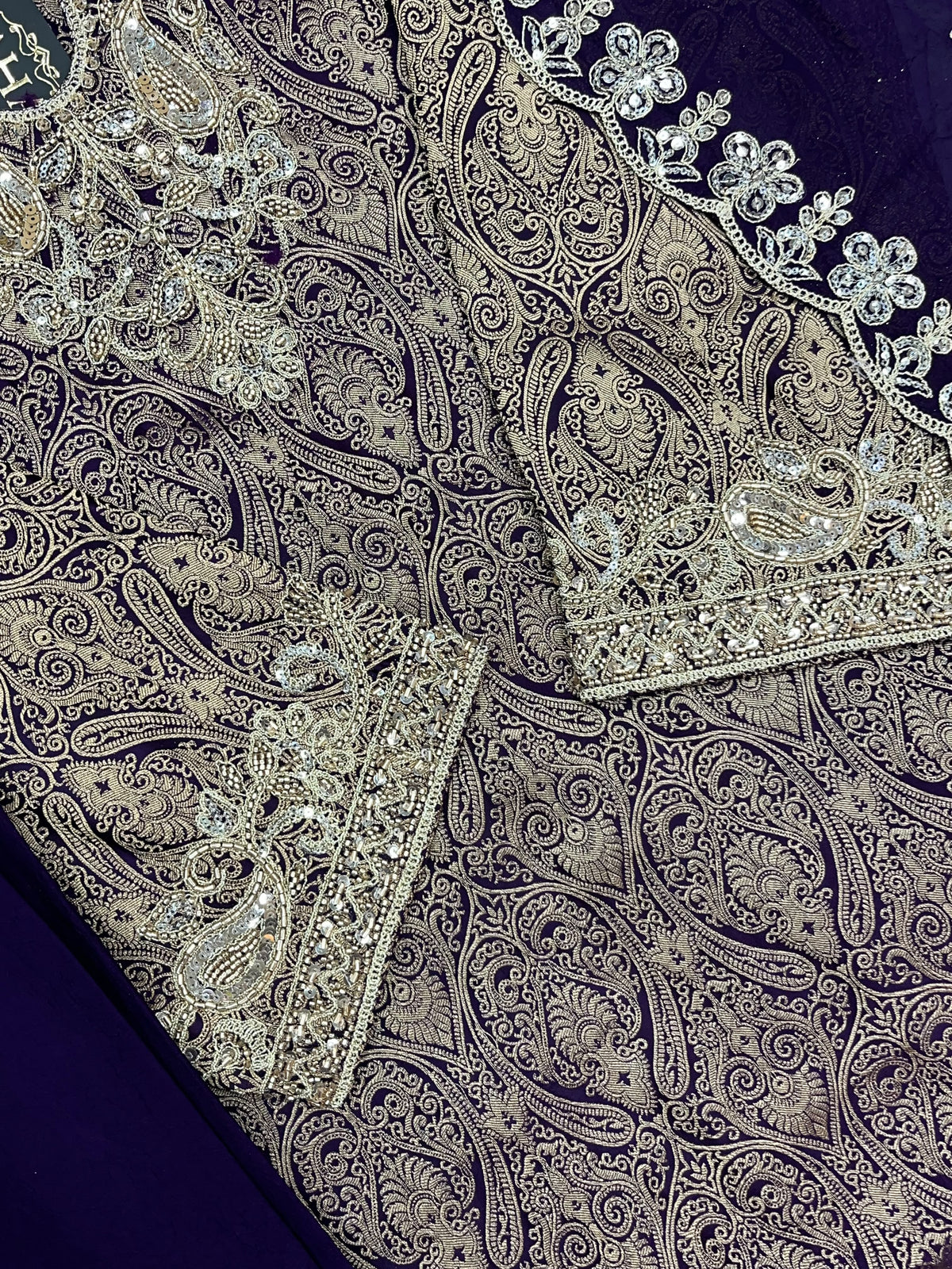 1423 Banarasi Readymade Suit - Royal Purple