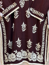 615 Lucknowi Gharara Set | Brown