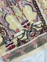1449 Pakistani Embroidered Suit - Sand Beige