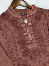 1403 Kashmiri Embroidered CoordSet - Brick Brown